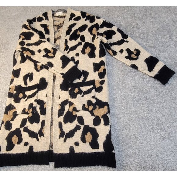 Altar'd State Leopard Print Open Front Knit Cardigan - Picture 12 of 16